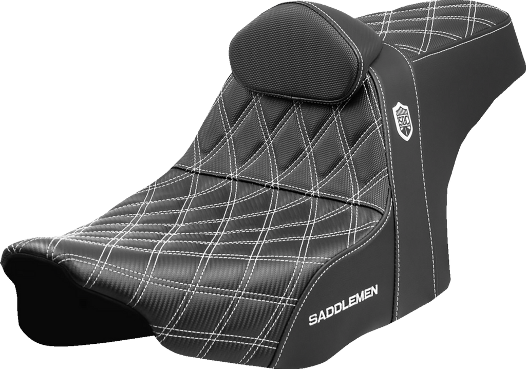 SADDLEMEN Pro Series SDC Performance Seat - White Stitching - w/ Backrest - FLT/FLH '23-'25 SC82307DB6 — image 1