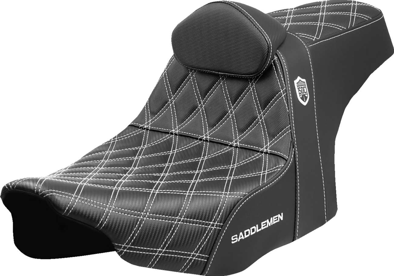 SADDLEMEN Pro Series SDC Performance Seat - White Stitching - w/ Backrest - FLT/FLH '23-'25 SC82307DB6 — image 1