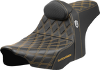 SADDLEMEN Pro Series SDC Performance Seat - Gold Stitching - w/ Backrest - FLT/FLH '23-'25 SC82307DB7 — image 1