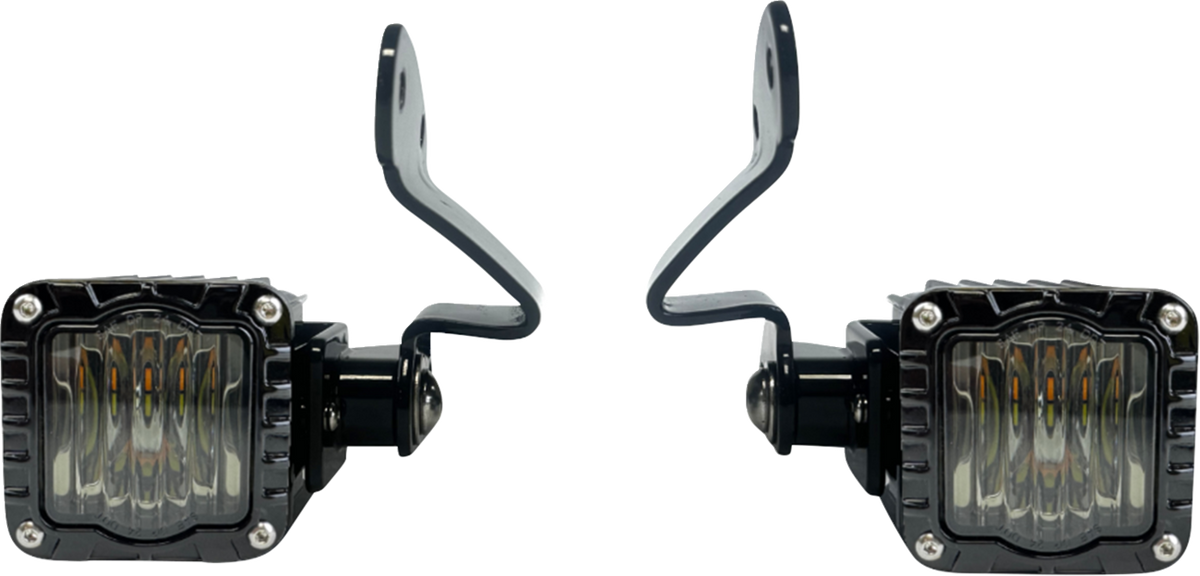 CUSTOM DYNAMICS Front Turn Signals - Shark Demon® - LED - Amber/White - Smoke SD-23RG-FT-AW — image 1