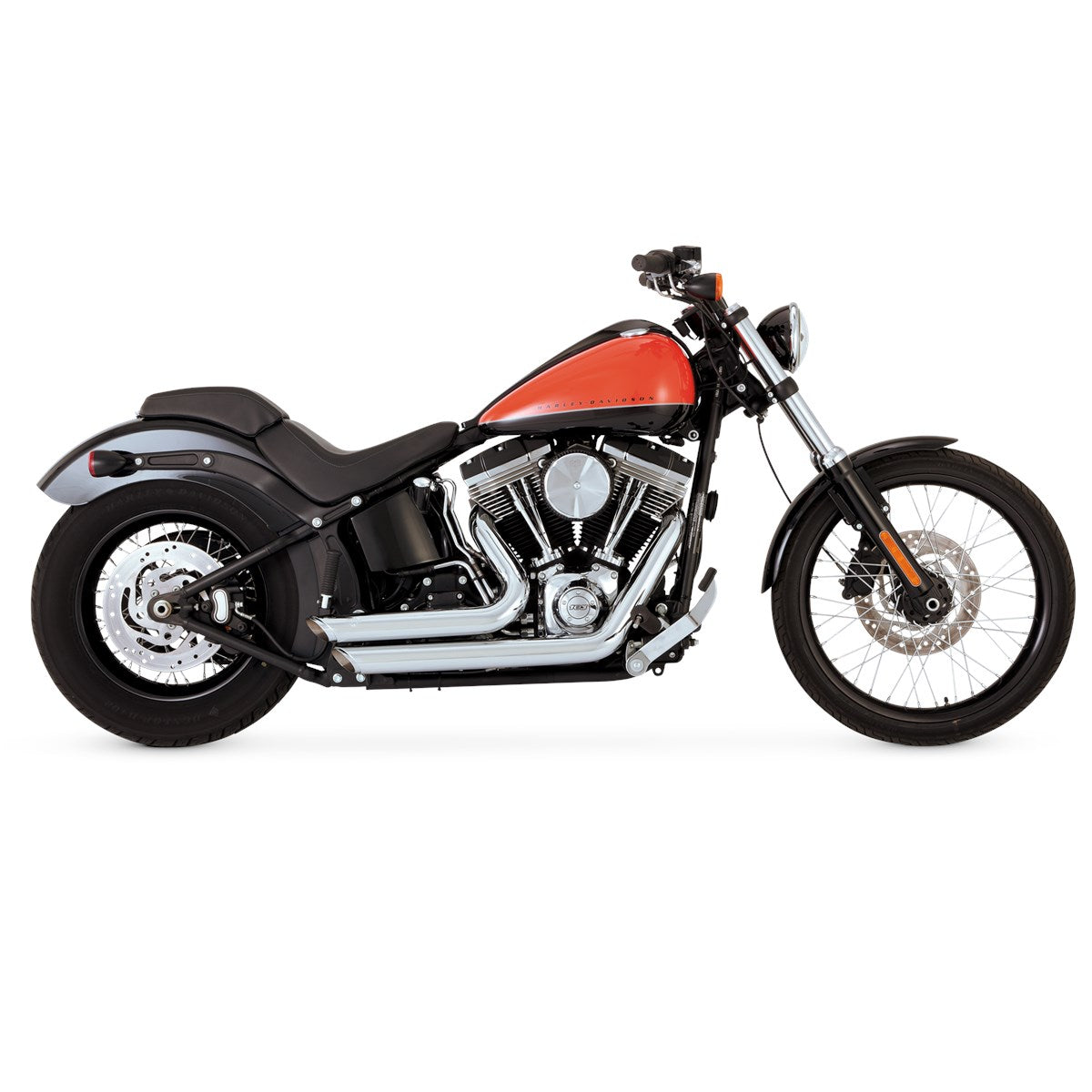 Vance & Hines Shortshots Staggered - Softail – Chrome – 17325 — manufacturer image 3