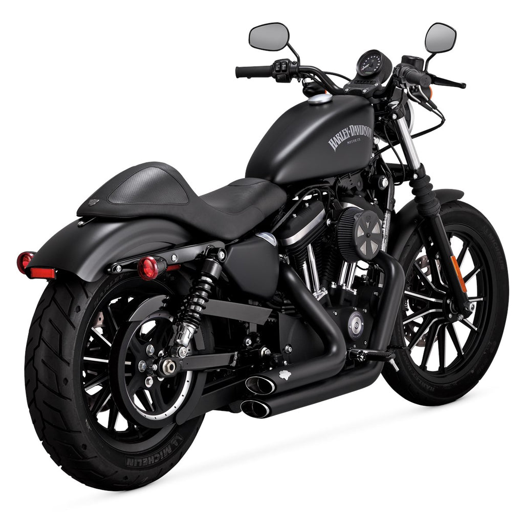 Vance & Hines Shortshots Staggered - Sportster – Black – 47329 — manufacturer image 1