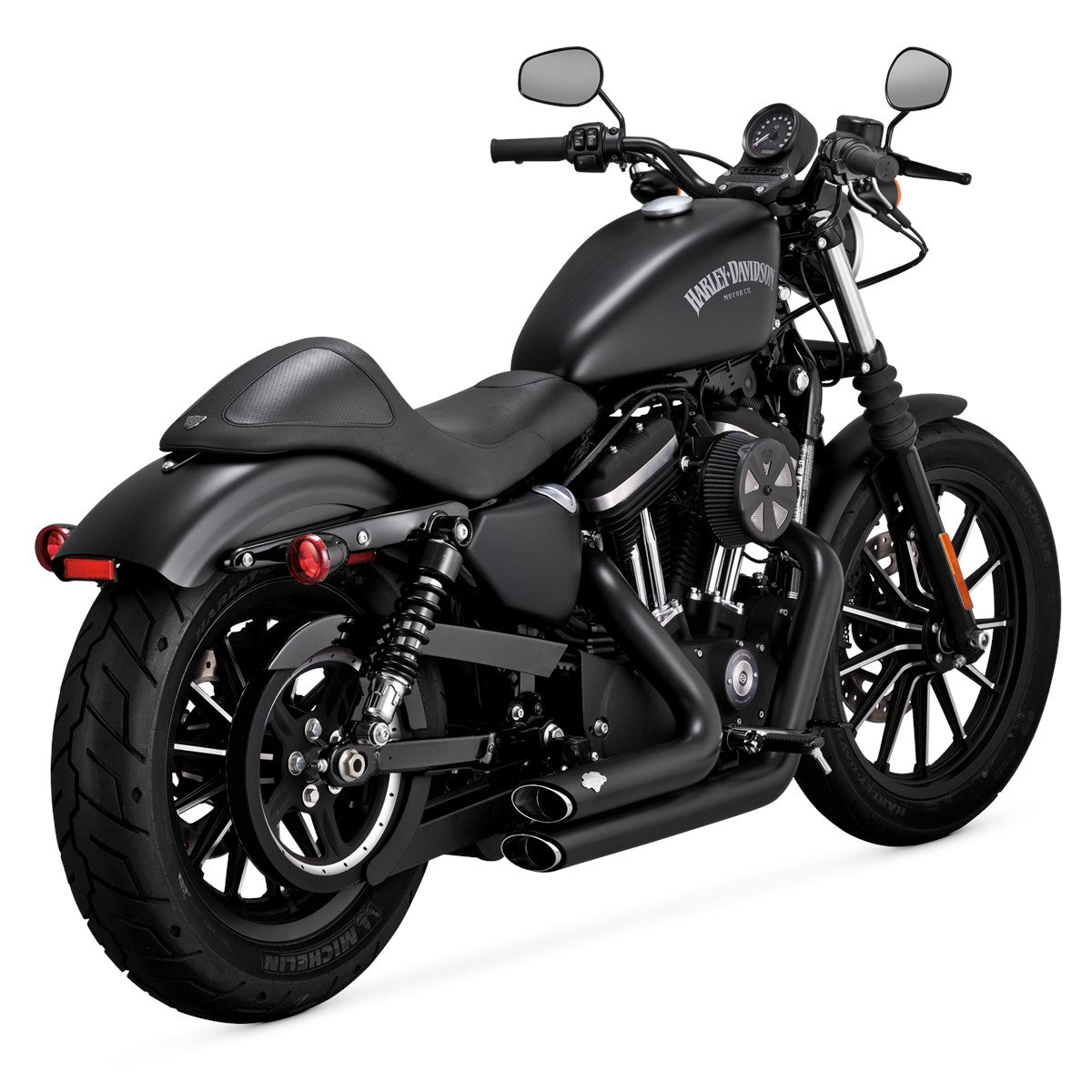 Vance & Hines Shortshots Staggered - Sportster – Black – 47329 — manufacturer image 1