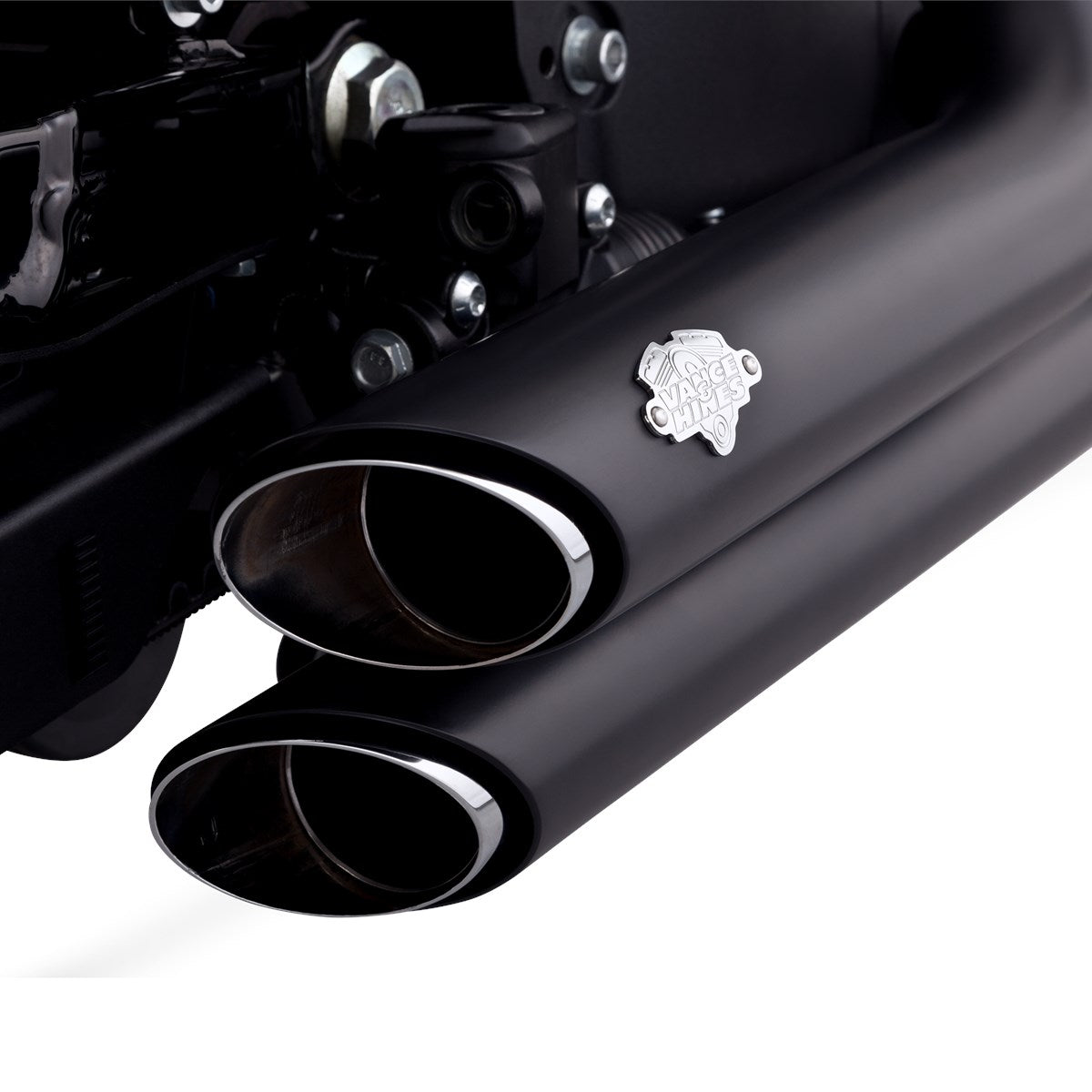 Vance & Hines Shortshots Staggered - Sportster – Black – 47329 — manufacturer image 2