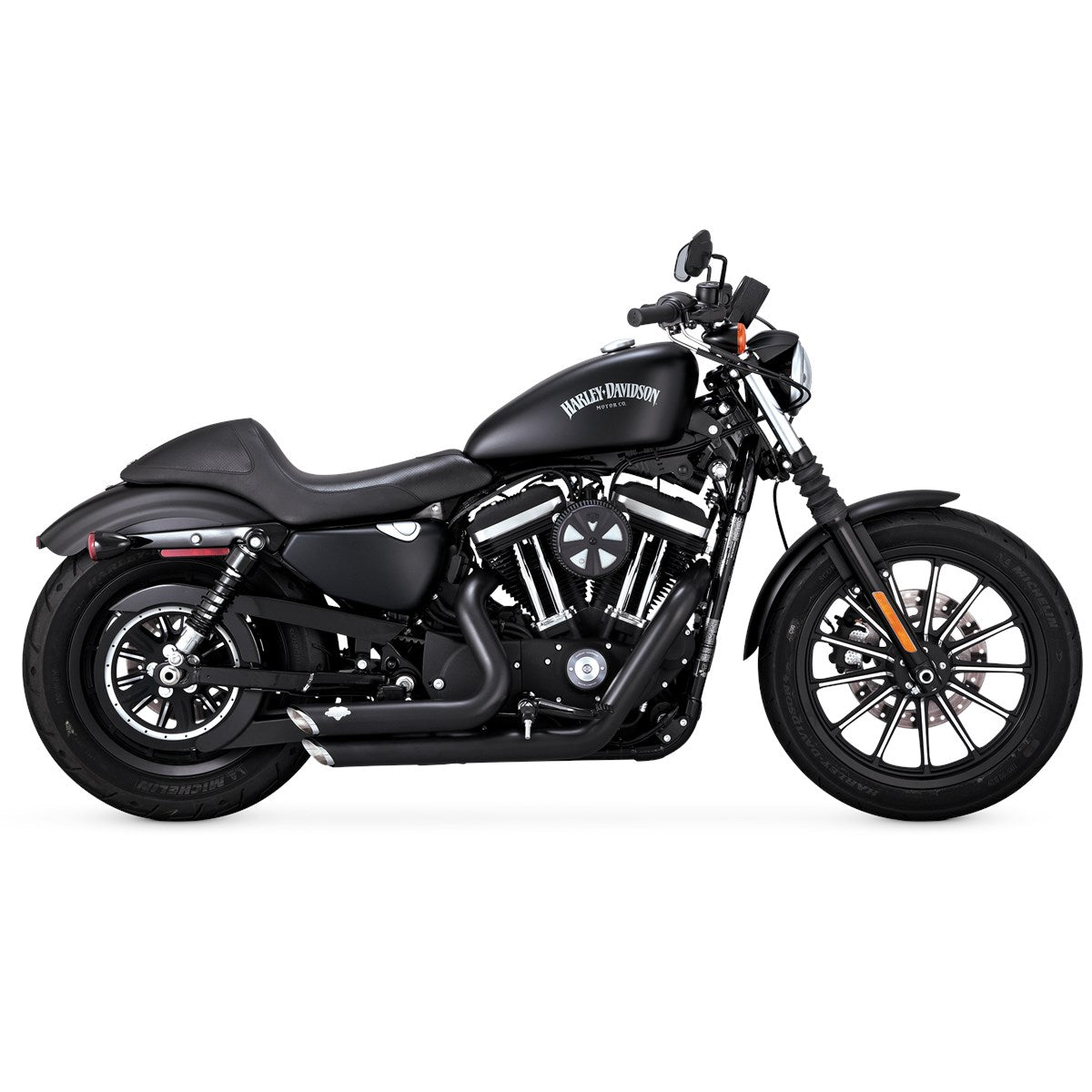 Vance & Hines Shortshots Staggered - Sportster – Black – 47219 — manufacturer image 3