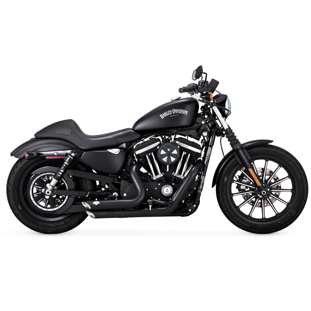 Vance & Hines Shortshots Staggered - Sportster – Black – 47329 — manufacturer image 3