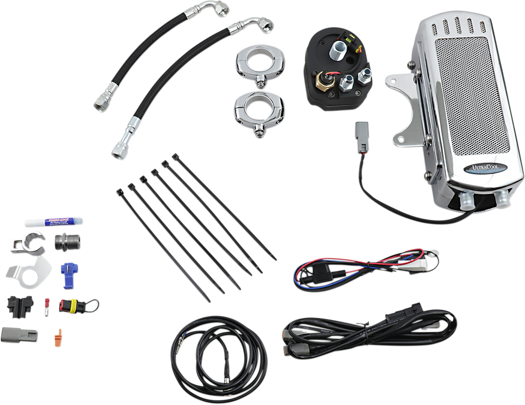 ULTRACOOL Side Mount Oil Cooler Kit - Gloss Black - Dyna — image 3