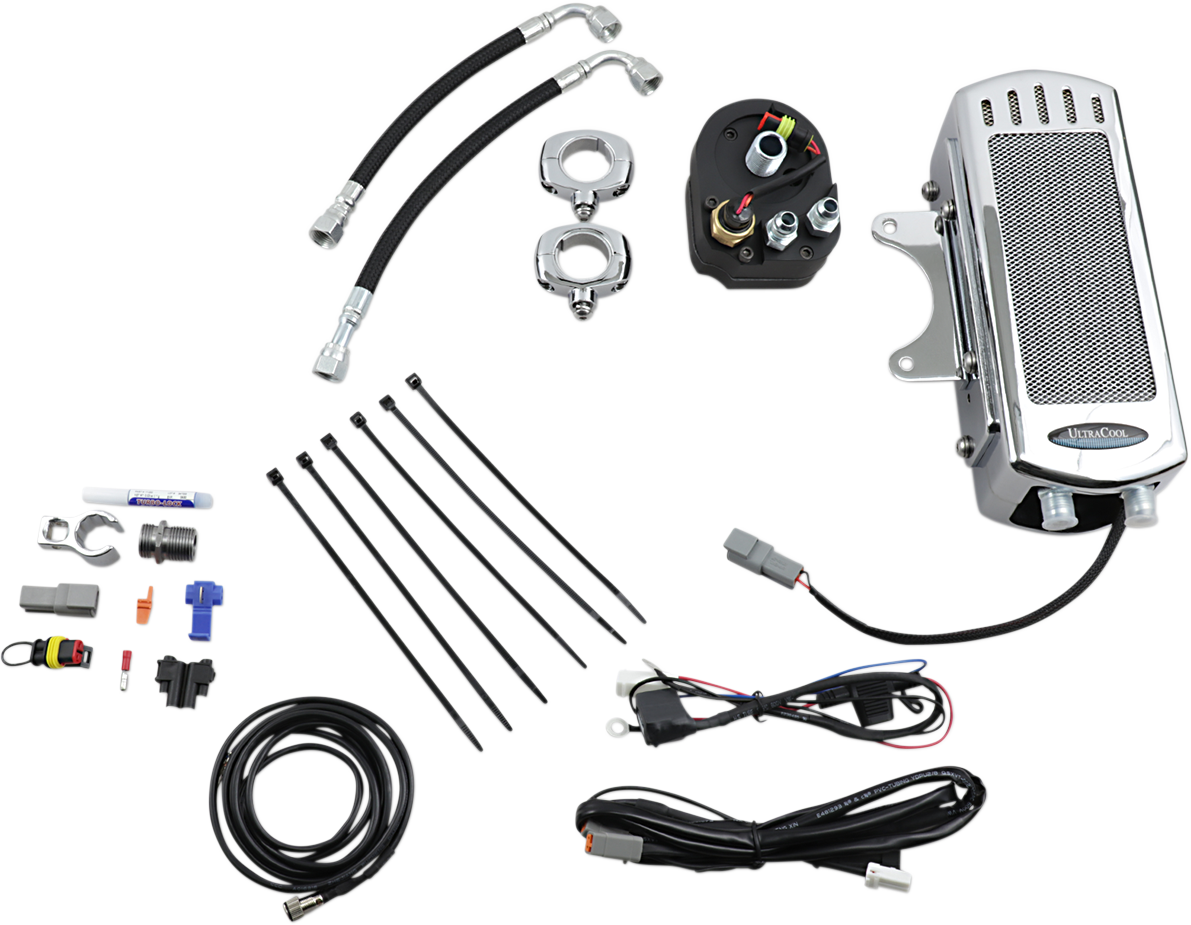 ULTRACOOL Oil Cooler Kit - Side Mount - Chrome - Softail — image 1