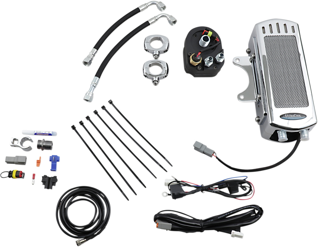 ULTRACOOL Oil Cooler Kit - Side Mount - Gloss Black - Softail — image 3