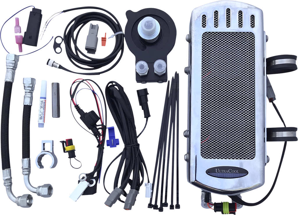 ULTRACOOL Side Mount Oil Cooler Kit - Gloss Black - M8 Softail — image 3