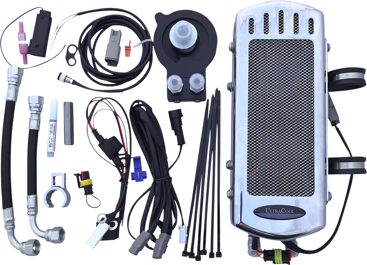 ULTRACOOL Side Mount Oil Cooler Kit - Gloss Black - M8 Softail — image 3