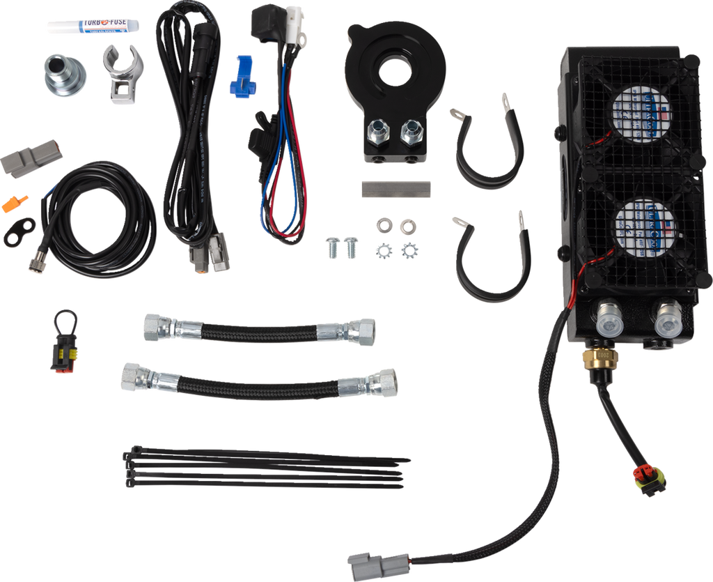 ULTRACOOL Side Mount Oil Cooler Kit - Naked Black - Sportster — image 1
