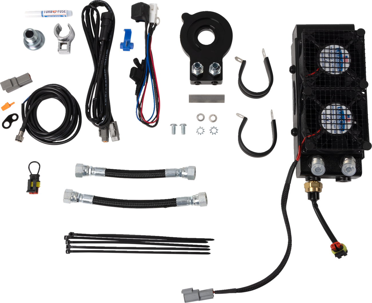 ULTRACOOL Side Mount Oil Cooler Kit - Naked Black - Sportster — image 1