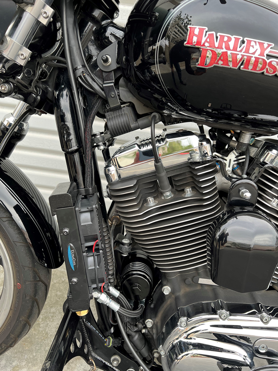 ULTRACOOL Side Mount Oil Cooler Kit - Naked Black - Sportster — image 4