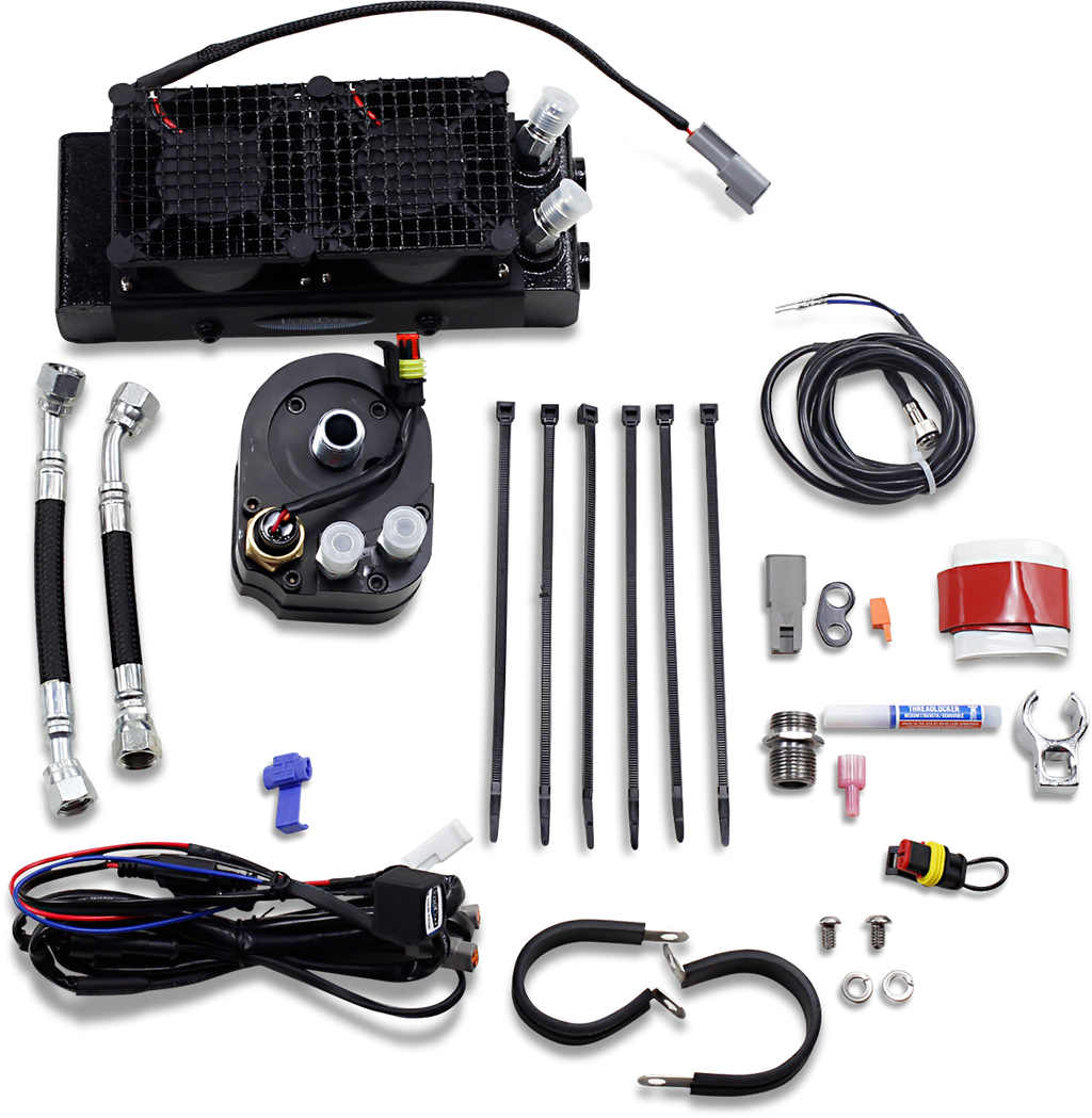 ULTRACOOL Oil Cooler Kit - Naked - Black - Dyna/FXR/Softail/Touring — image 1