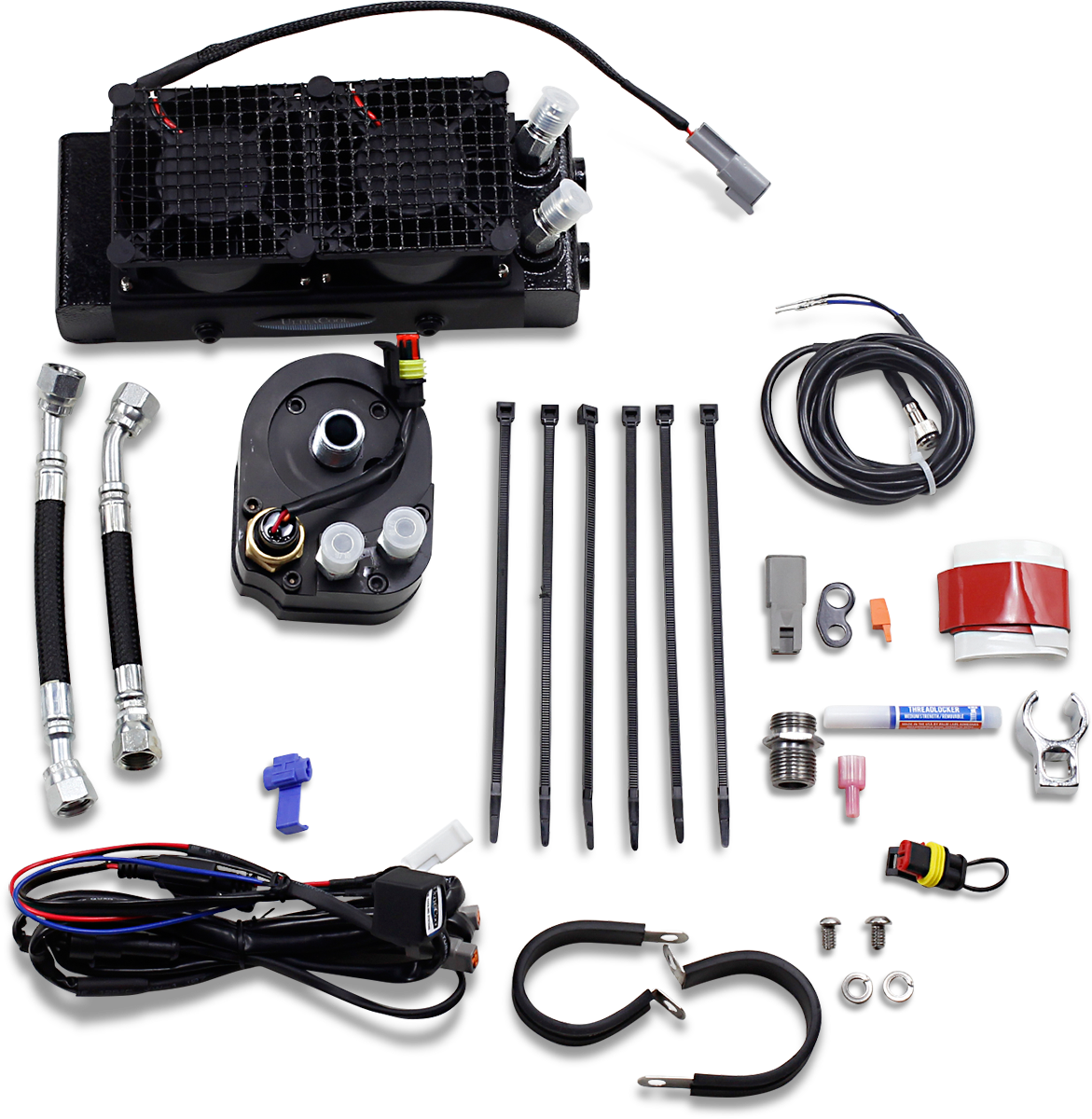 ULTRACOOL Oil Cooler Kit - Naked - Black - Dyna/FXR/Softail/Touring — image 1