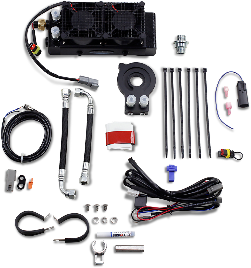 ULTRACOOL Oil Cooler Kit - Naked - Black - Softail/Touring/Trike — image 4