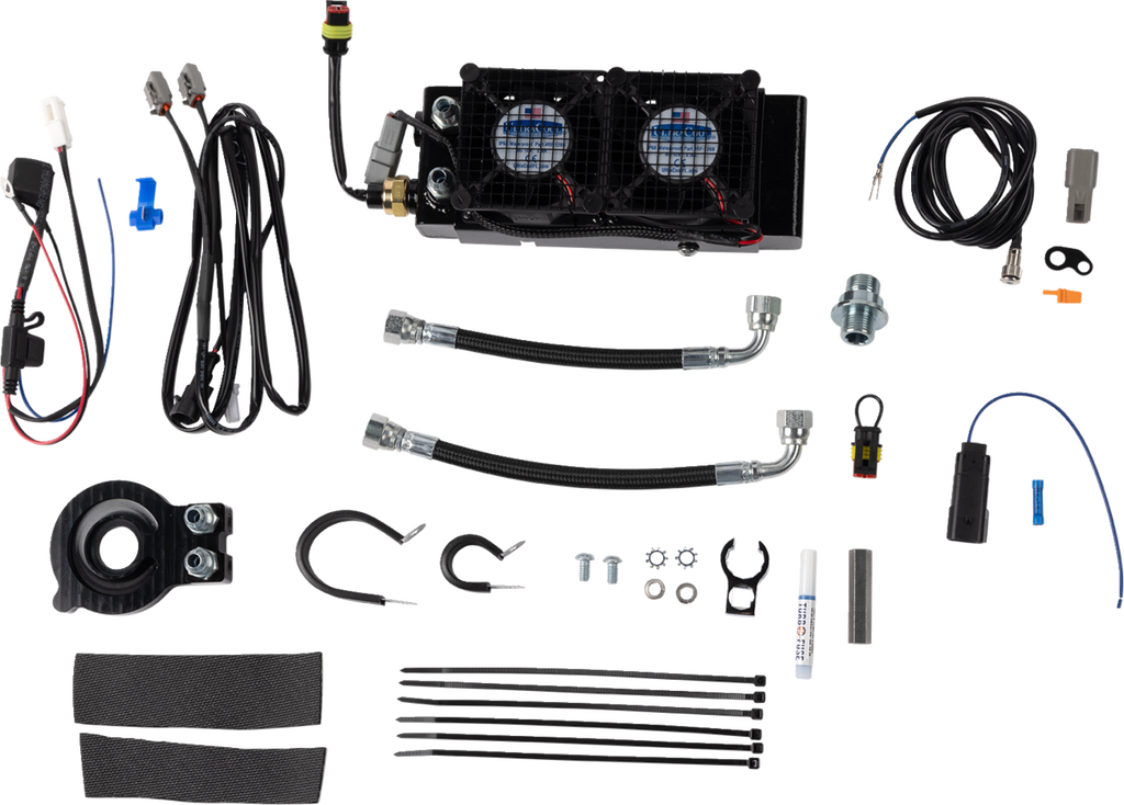 ULTRACOOL Side Mount Oil Cooler Kit - Naked - Black — image 1