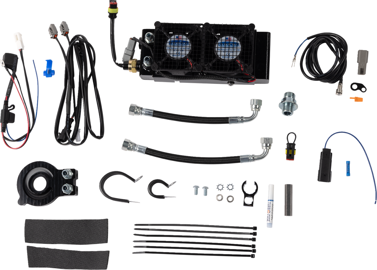 ULTRACOOL Side Mount Oil Cooler Kit - Naked - Black — image 1