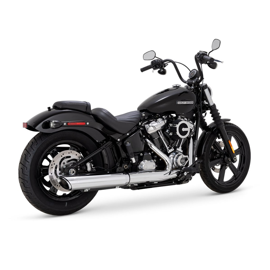Vance & Hines Softail Twin Slash Round Slip-on – Chrome – 16750 — manufacturer image 1