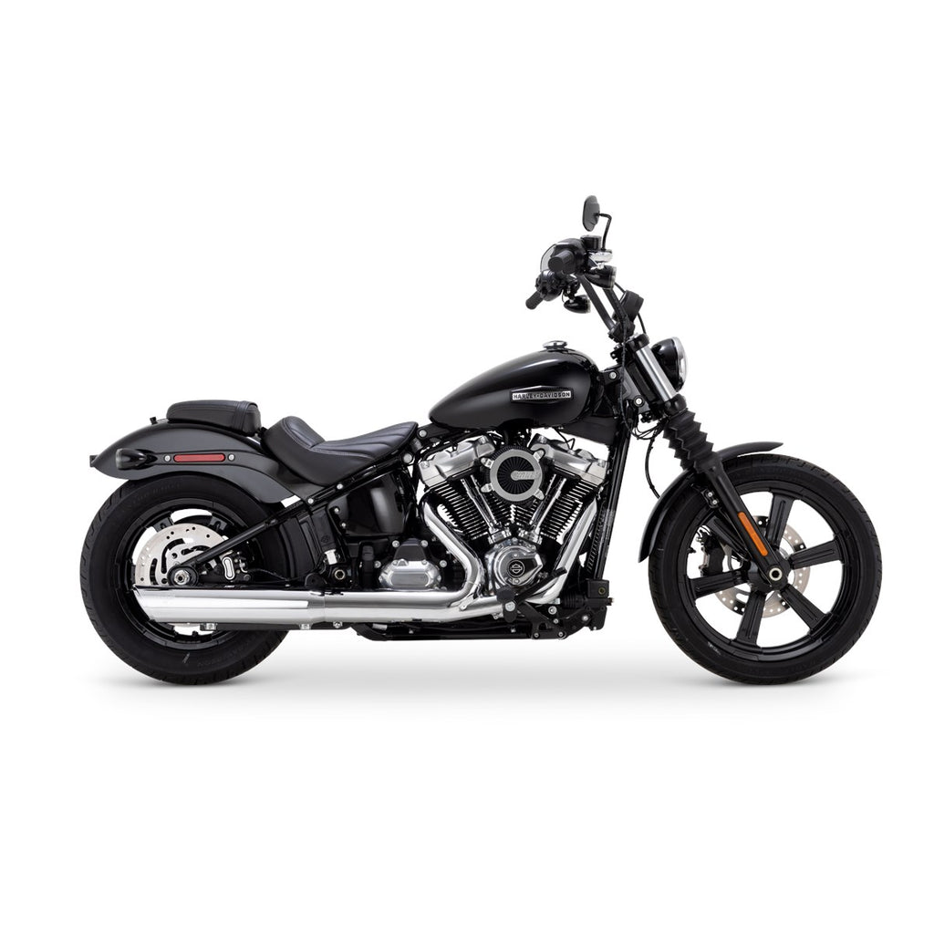 Vance & Hines Softail Twin Slash Round Slip-on – Chrome – 16750 — manufacturer image 3