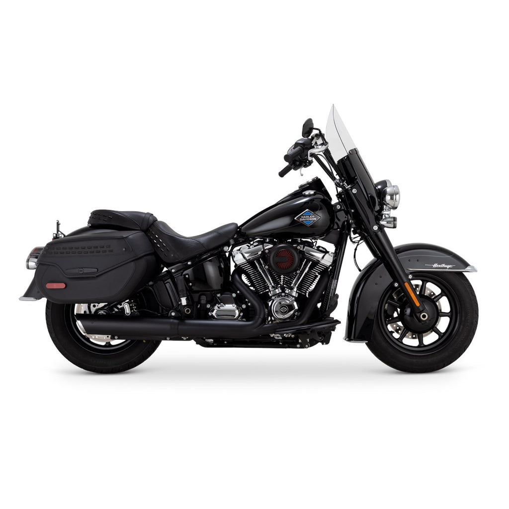 Vance & Hines Softail Twin Slash Round Slip-on – Black – 46750 — manufacturer image 3