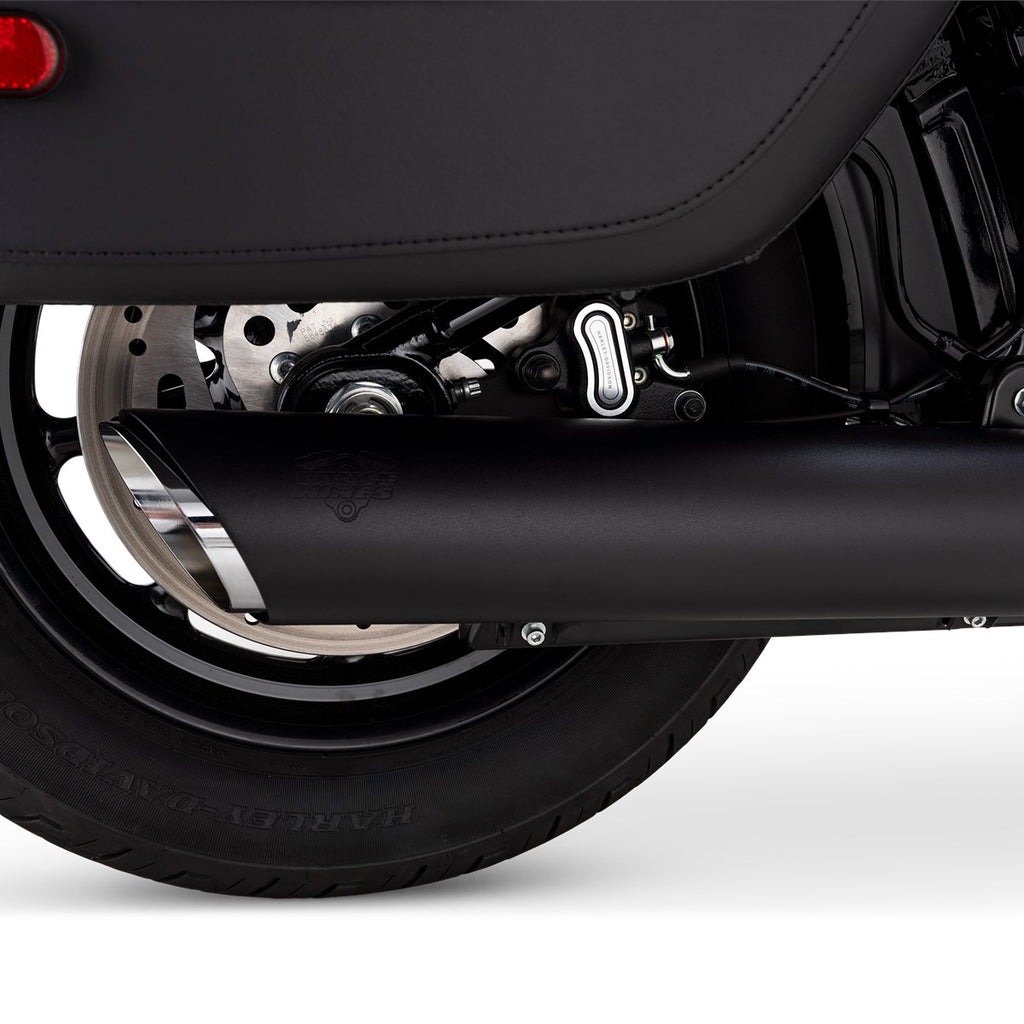 Vance & Hines Softail Twin Slash Round Slip-on – Black – 46750 — manufacturer image 4