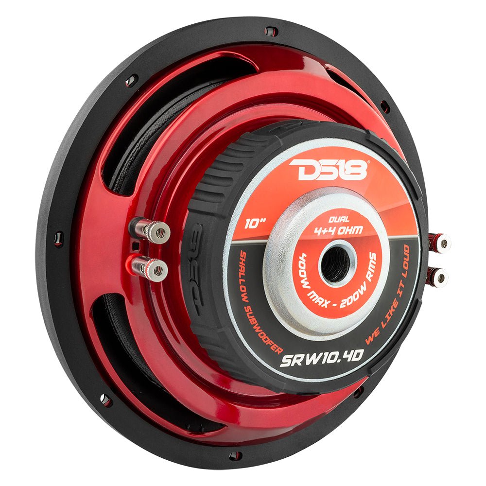 DS18 SRW10.4D SRW Shallow-Mount 10" Subwoofer 200 Watts Rms DVC 4-Ohm — image 3