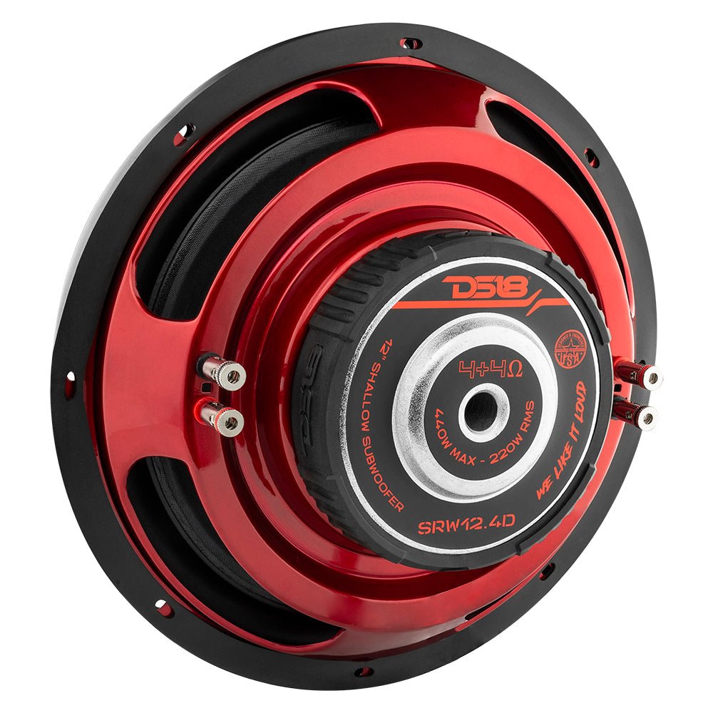 DS18 SRW12.4D SRW Shallow-Mount 12" Subwoofer 220 Watts Rms DVC 4-Ohm — image 3