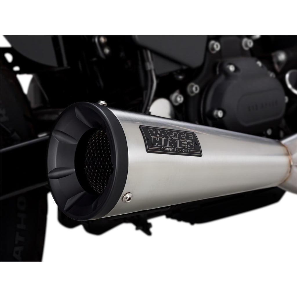 Vance & Hines Stainless 2-1 Upsweep - Dyna – Stainless Brushed – 27325 — manufacturer image 1