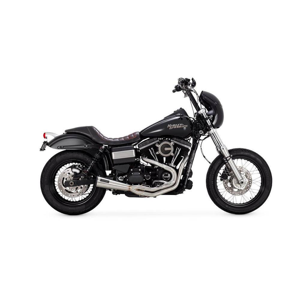 Vance & Hines Stainless 2-1 Upsweep - Dyna – Stainless Brushed – 27325 — manufacturer image 2