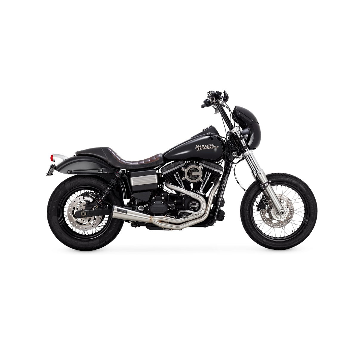 Vance & Hines Stainless 2-1 Upsweep - Dyna – Stainless Brushed – 27325 — manufacturer image 2