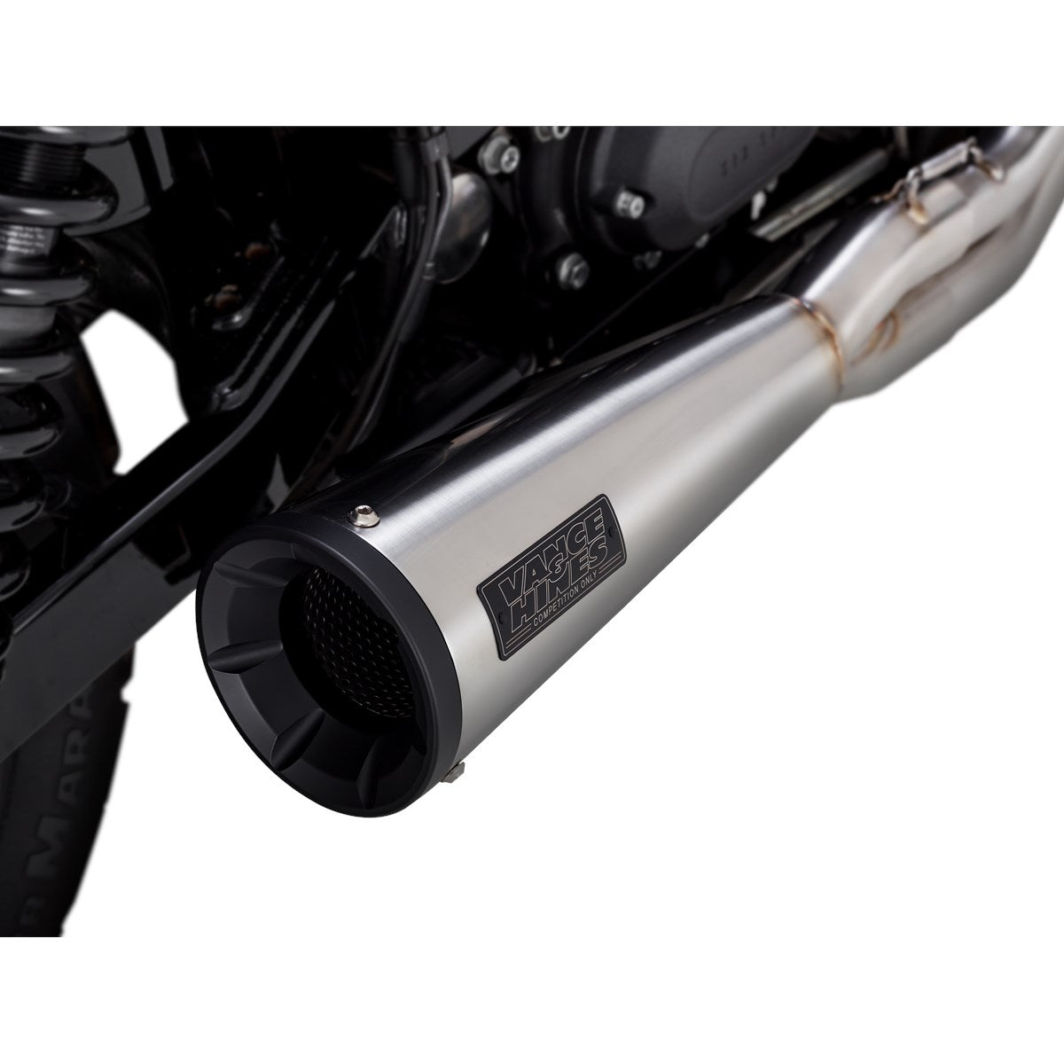Vance & Hines Stainless 2-1 Upsweep - Dyna – Stainless Brushed – 27325 — manufacturer image 3