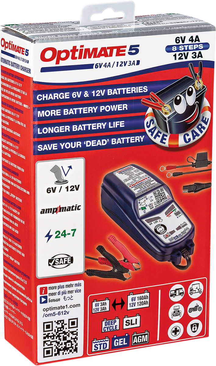 TecMate OptiMate™ 5 Select Silver Battery Charger and Maintainer - TM-321 — image 1