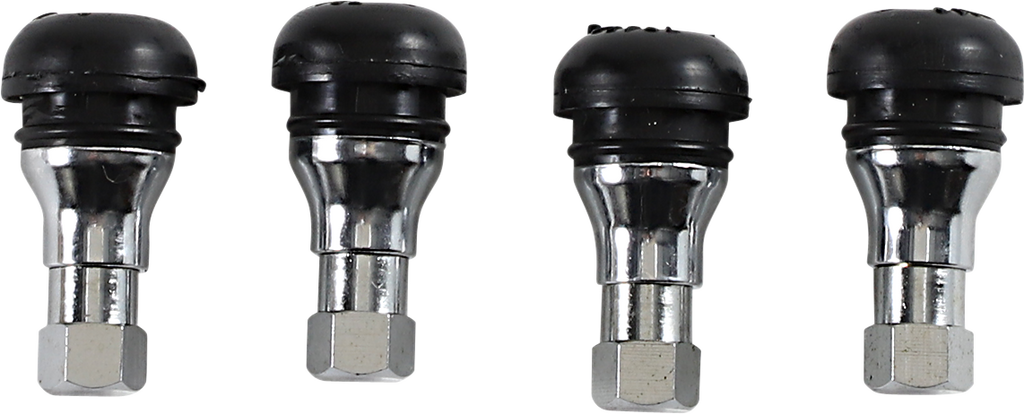 MOOSE OFFROAD Valve Stem - Push-In - Chrome/Black TR412C-B4 — image 1