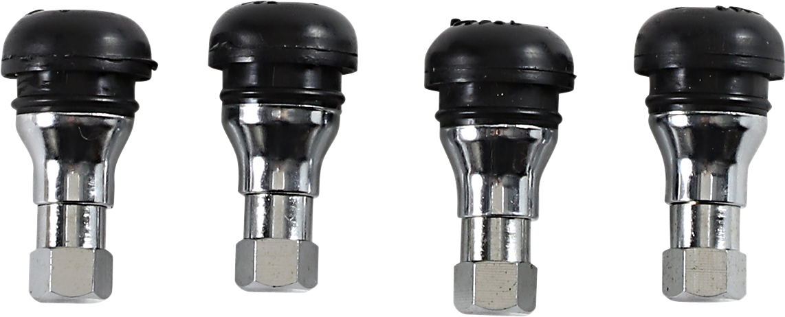 MOOSE OFFROAD Valve Stem - Push-In - Chrome/Black TR412C-B4 — image 1