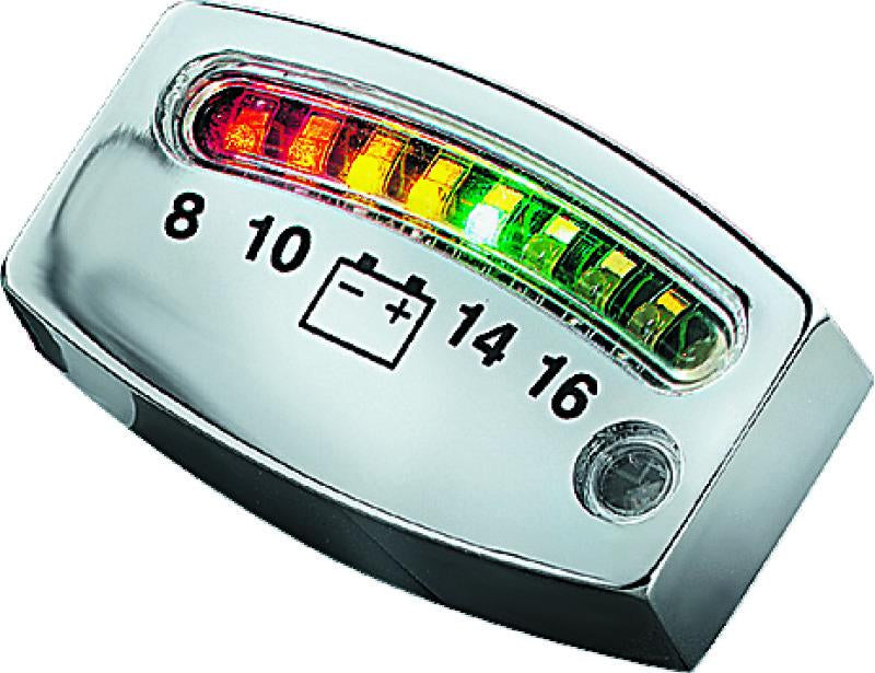 Kuryakyn LED Battery Gauge - Universal, Chrome - supplier image 1