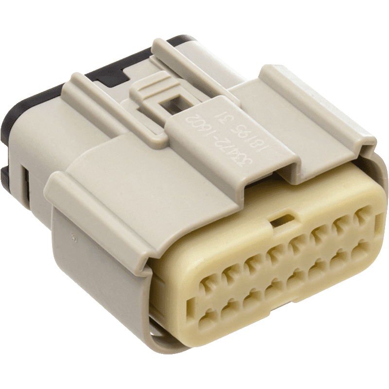 NAMZ Molex MX-150 16-Position Female Main Harness Connector for 2007-Up Harley-Davidson Glide Models - Gray – NM-33472-1602 - supplier image 1