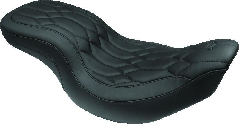 Mustang Wide Tripper One-Piece Seat for Indian Chief, Chieftain, Roadmaster, Springfield, and Vintage Models – Black Diamond – 75397 - supplier image 2