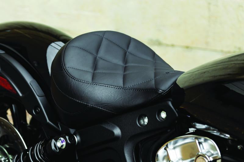 Mustang Standard Touring Solo Seat for Indian Scout Bobber and Scout Rogue Models – Black Diamond – 76842 - supplier image 3