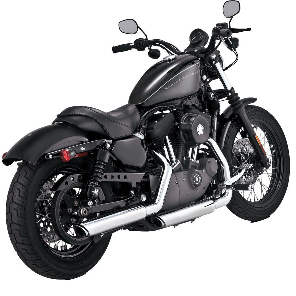 Vance & Hines Twin Slash 3" Slip-ons – Sportster — Chrome — manufacturer image 1