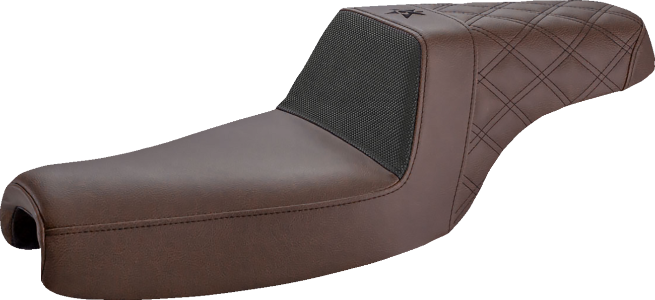 SADDLEMEN Unknown Industries Seat - Front Carbon Fiber/Black Gripper Lumbar/Rear Lattice Stitch - XL '04-'23 UN07-03-173BR — image 1