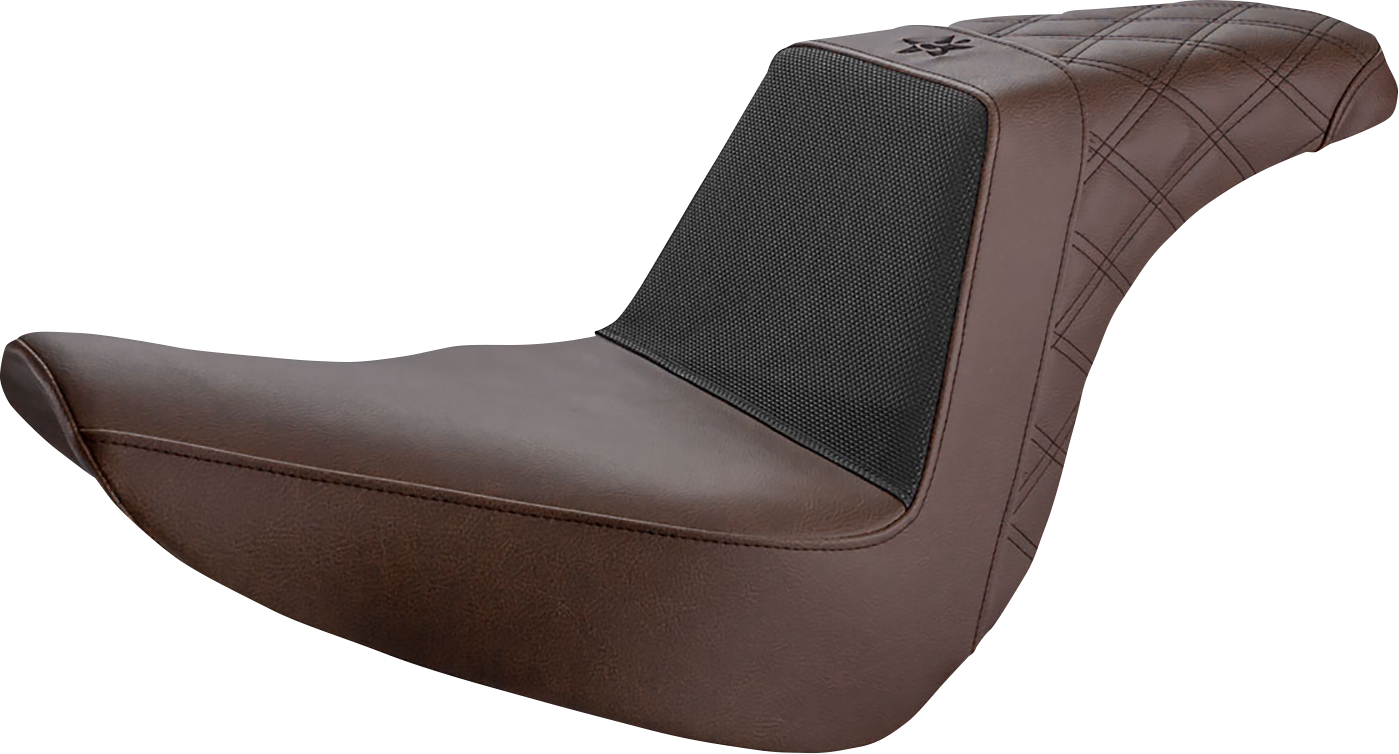 SADDLEMEN Unknown Industries Seat - Front Carbon Fiber/Black Gripper Lumbar/Rear Lattice - FL/FX '18-'23 UN18-29-173BR — image 1