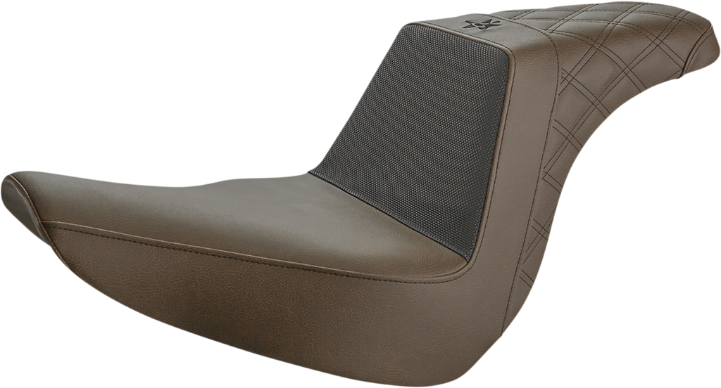 SADDLEMEN Unknown Industries Seat - Front Carbon Fiber/Black Gripper Lumbar/Rear Lattice - FL/FX '18-'23 UN18-29-173BR — image 2