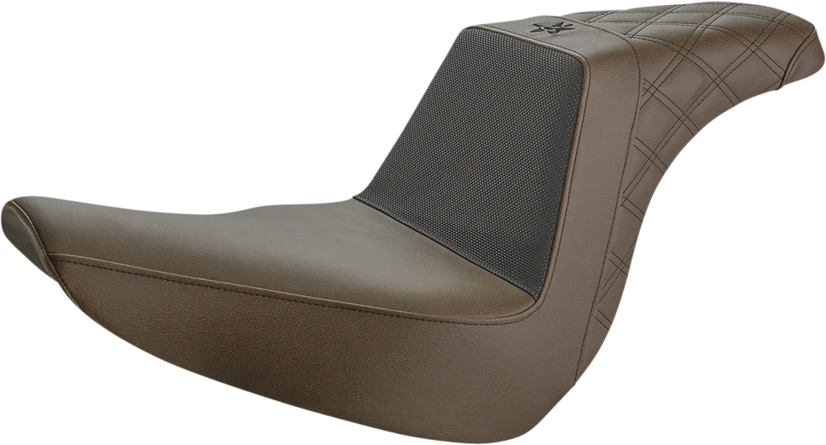 SADDLEMEN Unknown Industries Seat - Front Carbon Fiber/Black Gripper Lumbar/Rear Lattice - FL/FX '18-'23 UN18-29-173BR — image 2