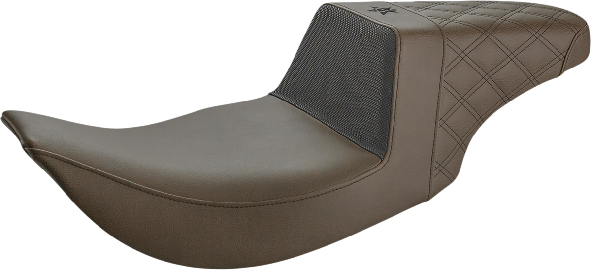 SADDLEMEN Unknown Industries Seat - Front Carbon Fiber/Black Gripper Lumbar/Rear Lattice - FL/FX '18-'23 UN18-29-173BR — image 3