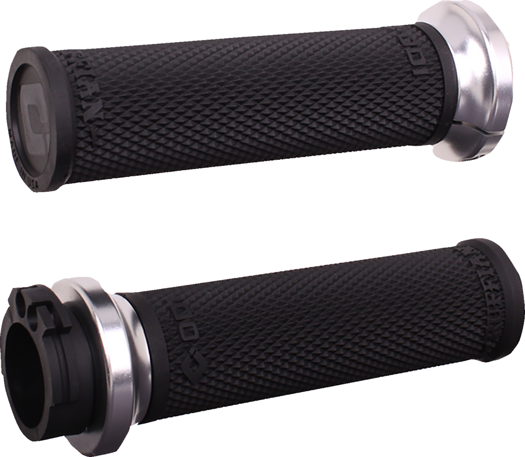 ODI Ruffian Lock-On Street Grips - Cable - Black/Silver V30HCWB-S — image 1