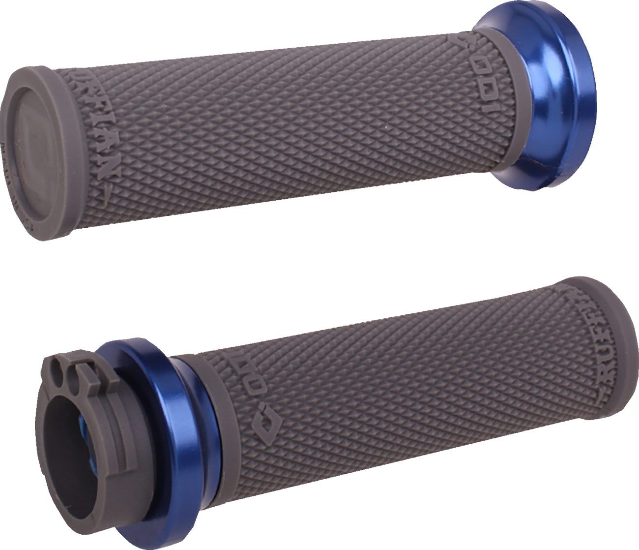 ODI Ruffian Lock-On Street Grips - Cable - Black/Anodized Blue V30HCWH-U — image 1