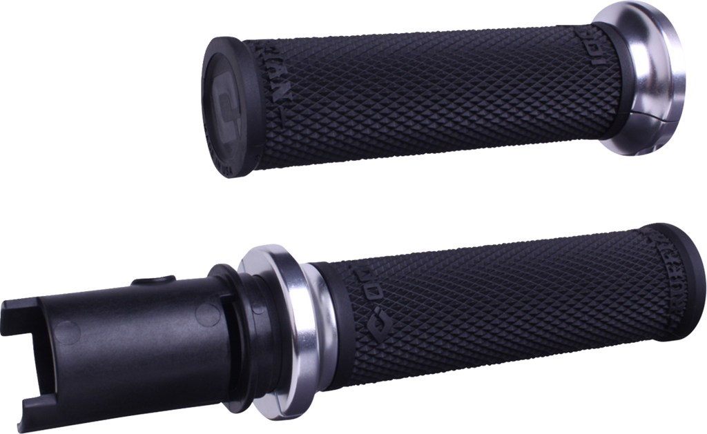 ODI Ruffian Lock-On Street Grips - CVO - Black/Silver V30HTCB-S — image 1