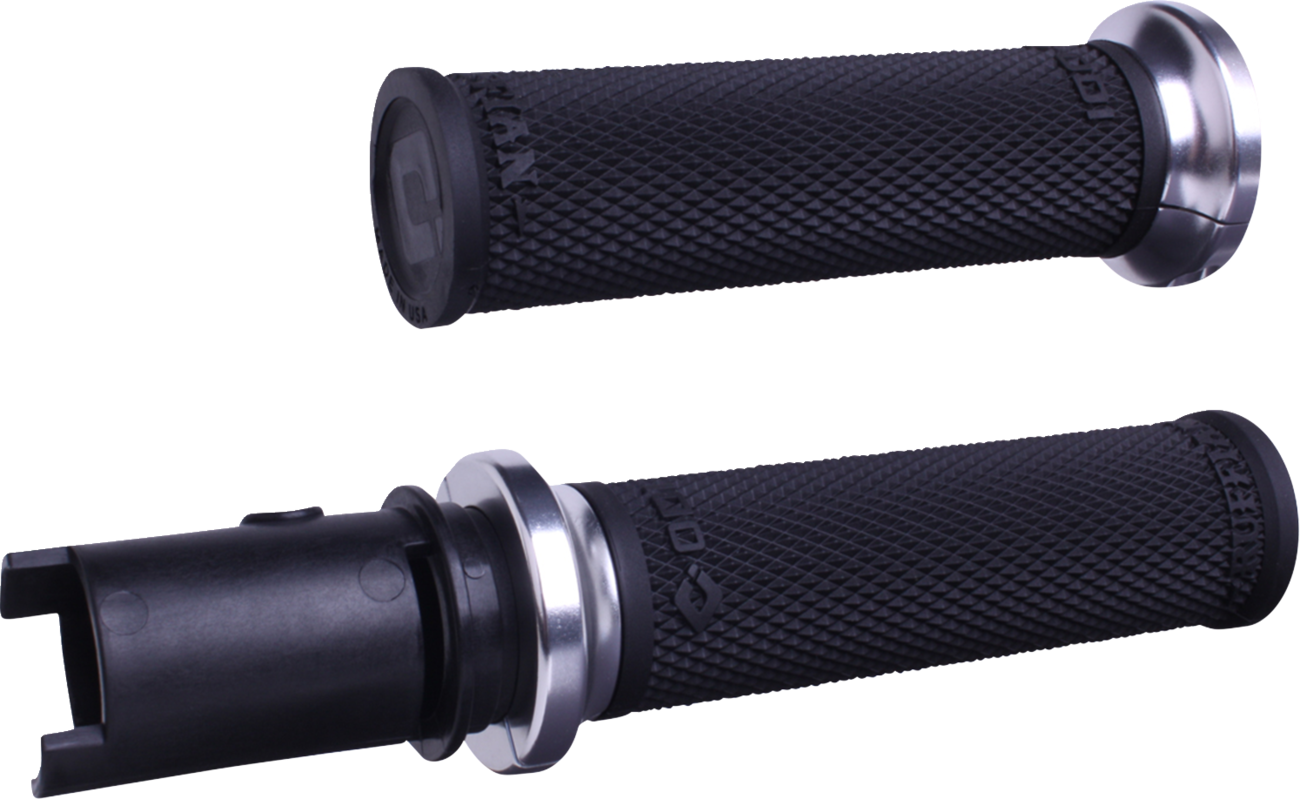 ODI Ruffian Lock-On Street Grips - CVO - Black/Silver V30HTCB-S — image 1